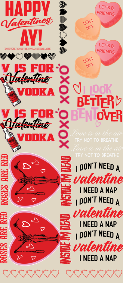 Valentine's Funny Day Gang Sheet