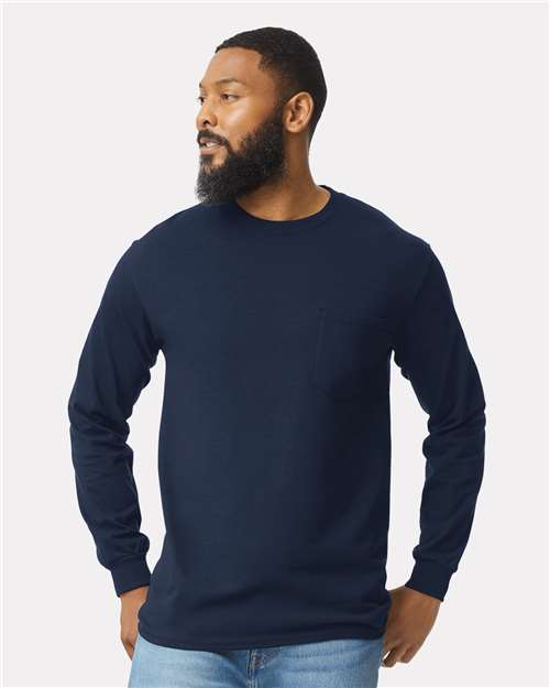 Ultra Cotton® Long Sleeve Pocket T-Shirt- 2410