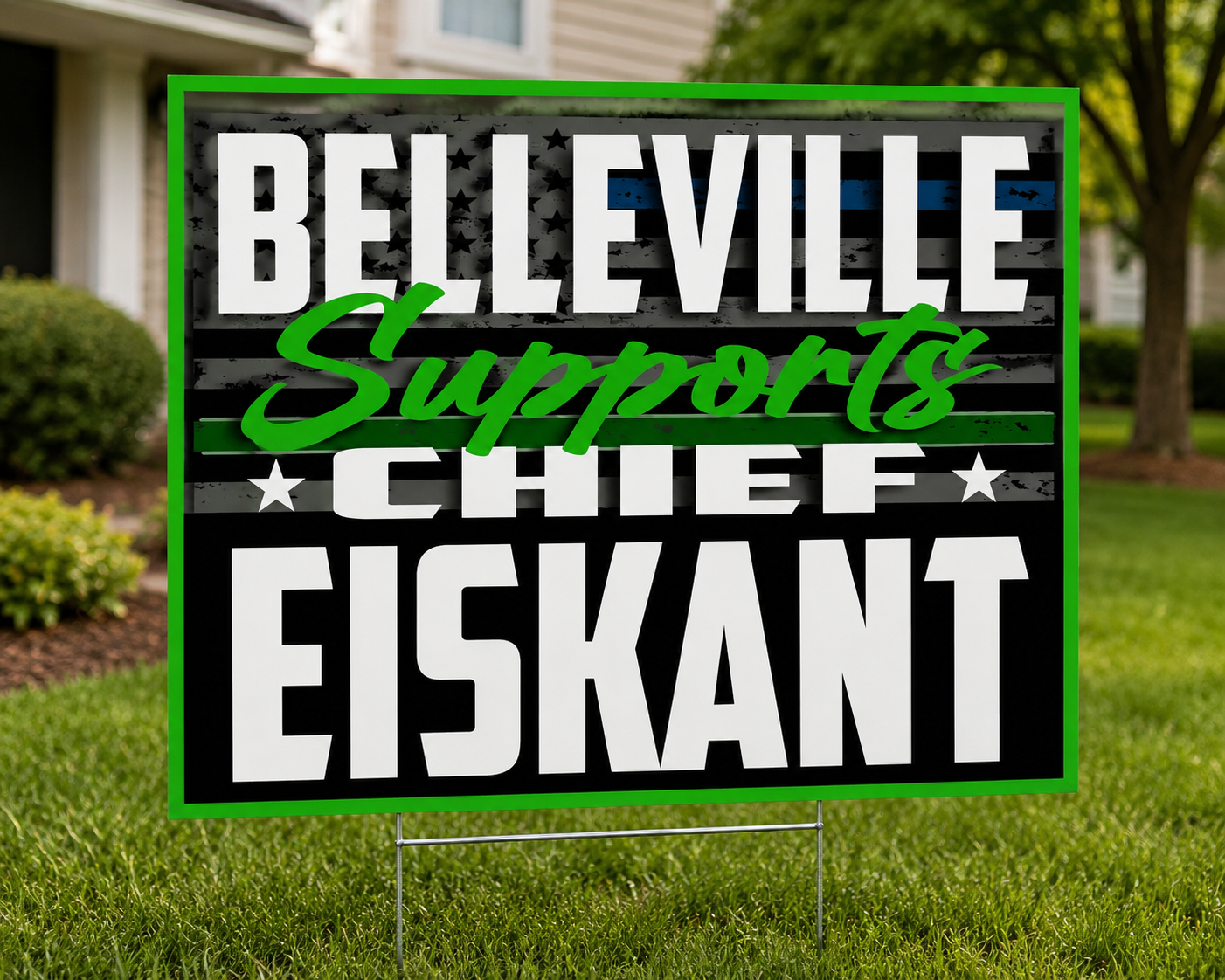 Belleville Supports Yard Sign- Copper Fire