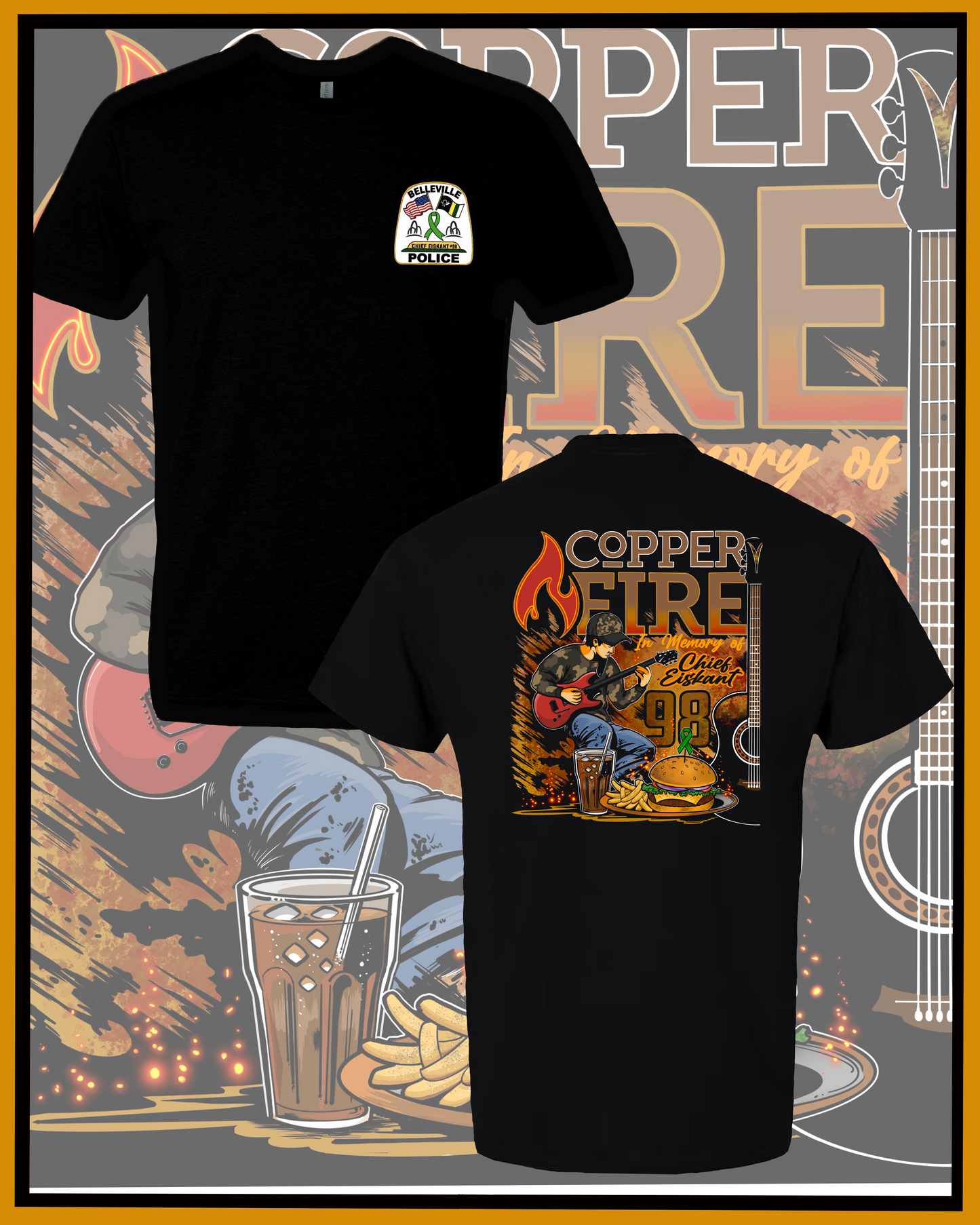 Adult Unisex T-Shirt- Copper Fire