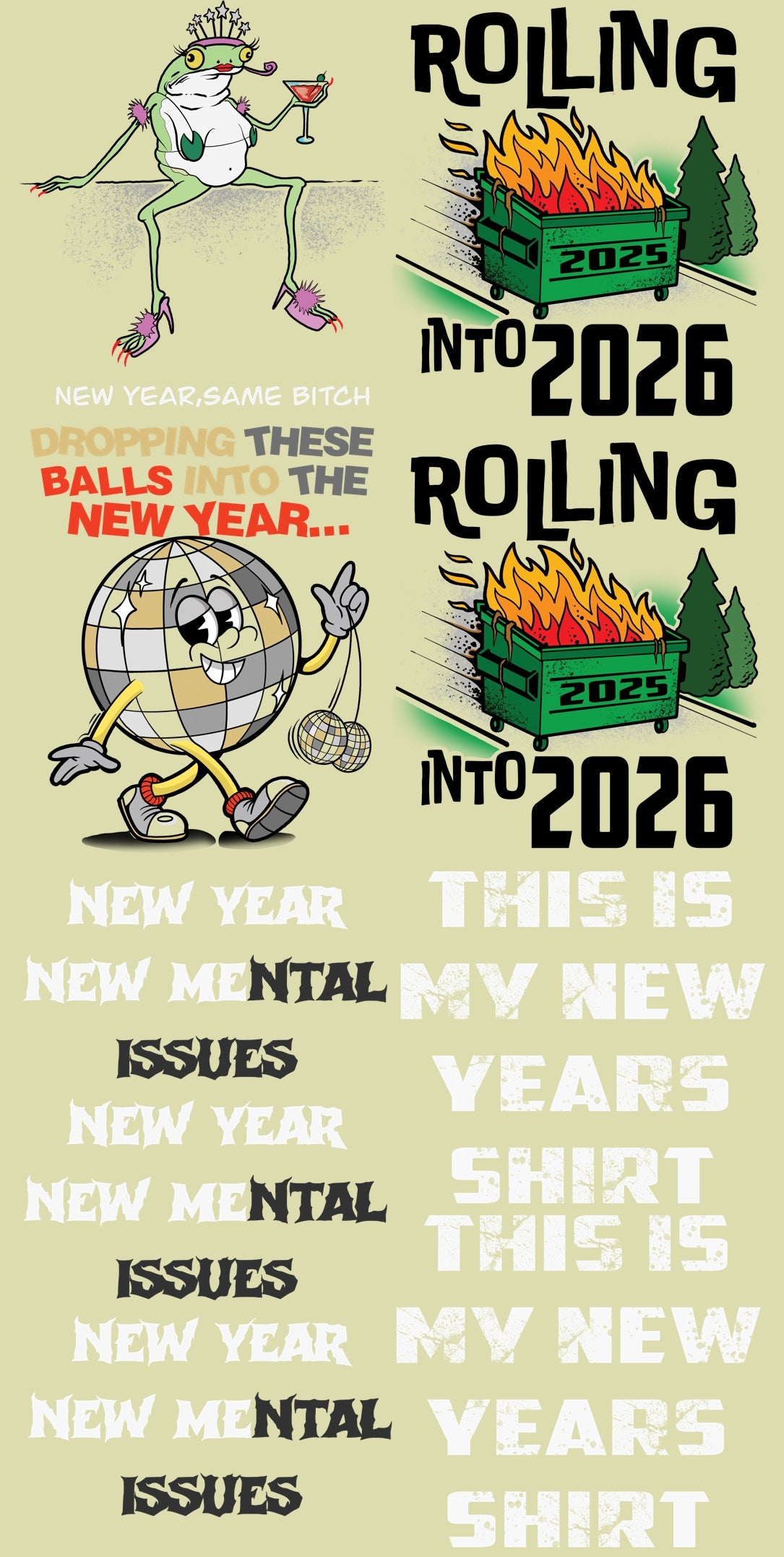Unhinged New Year Gang Sheet