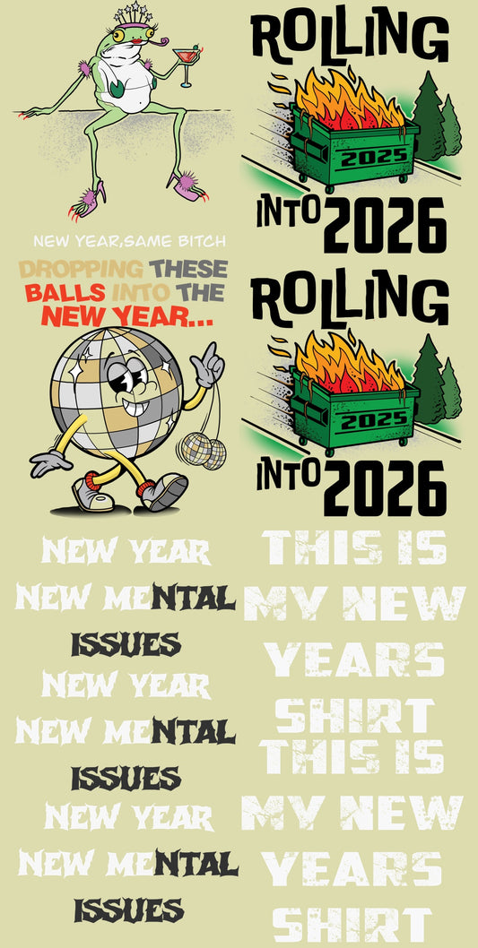 Unhinged New Year Gang Sheet