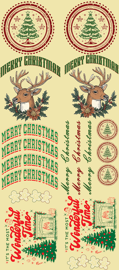 Christmas Vintage Merry Sheet