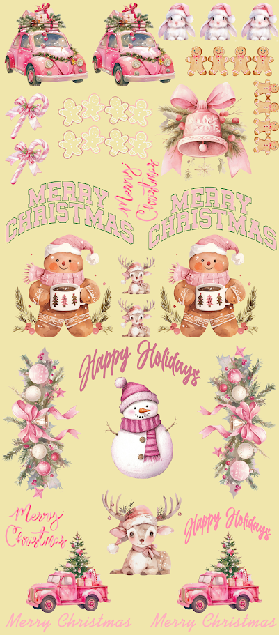Christmas Pink Aesthetic Sheet